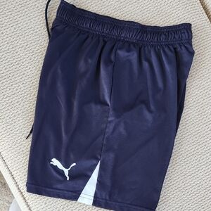 Puma Men's Dark Blue Athletic Shorts, Size Medium